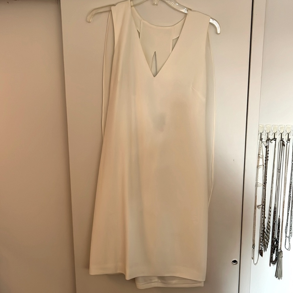 Cream Crepe Vince Camuto Cape Dress